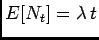 $ E[N_t]=\lambda t$